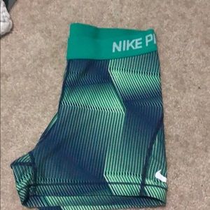 Blue and Green Nike Spandex